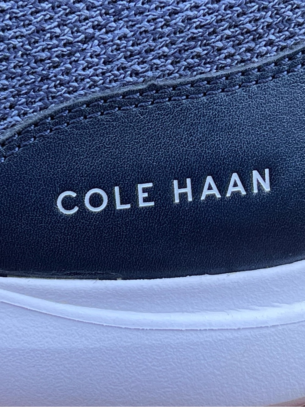 Cole Haan Men's Navy Knit Running Sneaker with White Sole